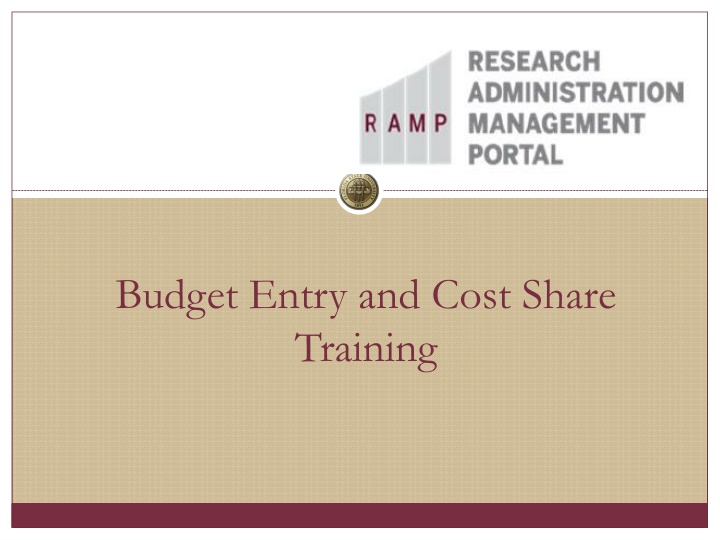 budget entry and cost share training