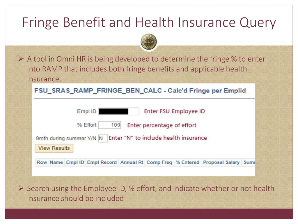 fringe benefit and health insurance query