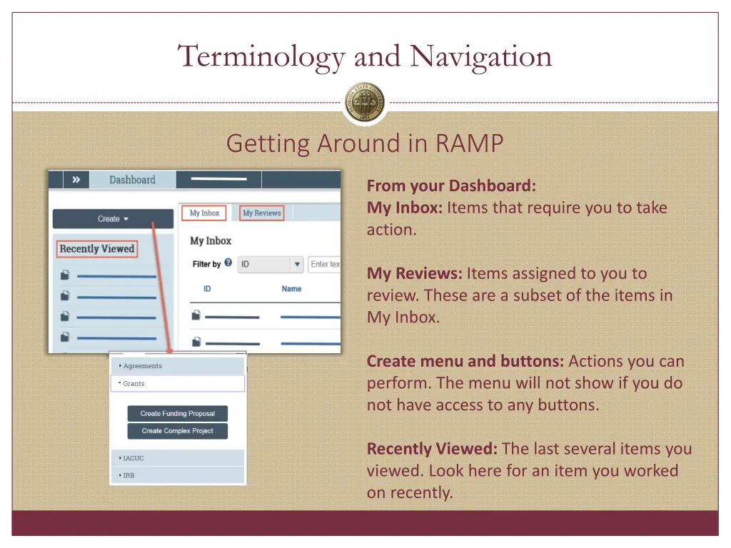 terminology and navigation