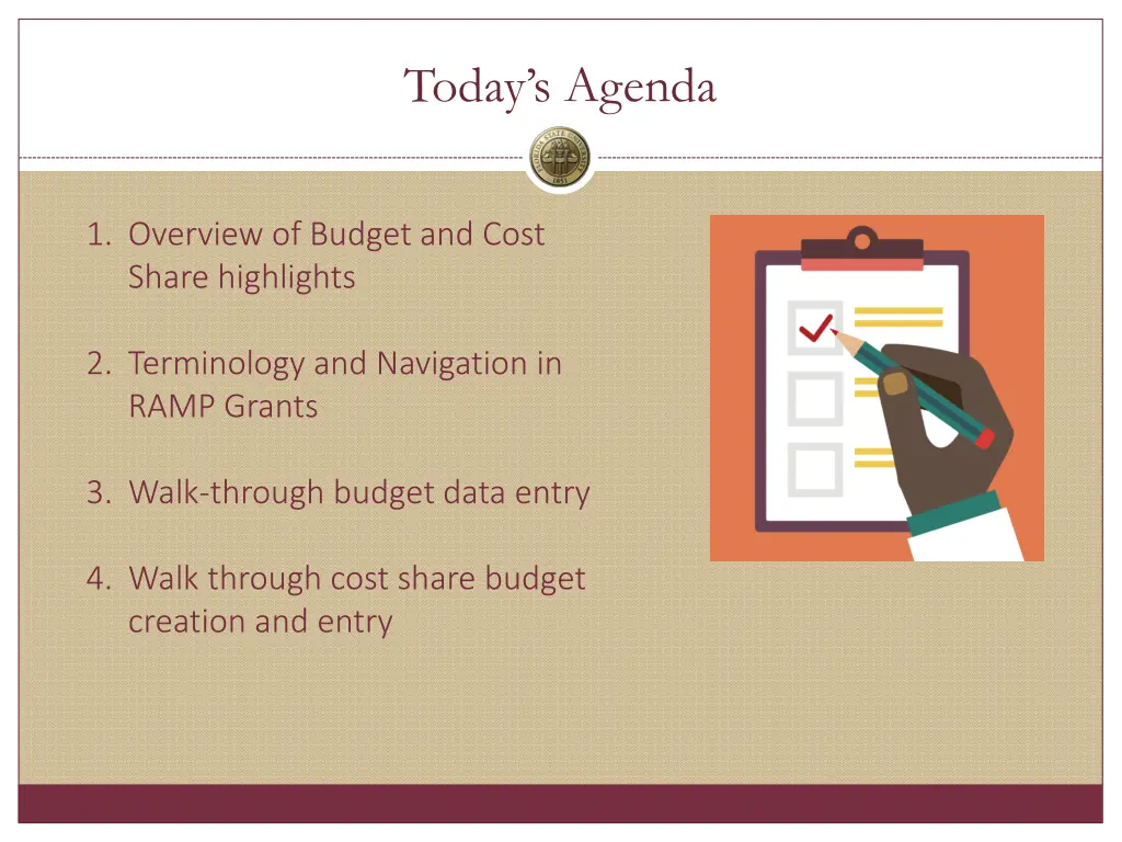 today s agenda