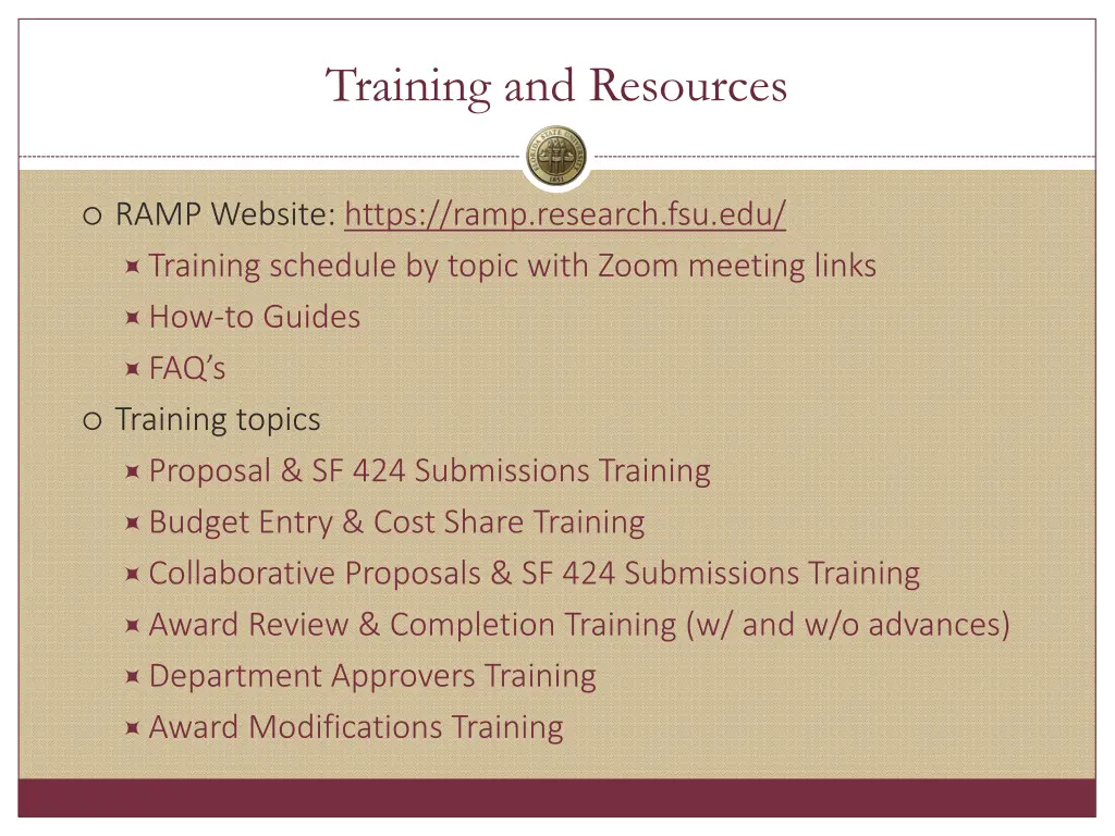 training and resources