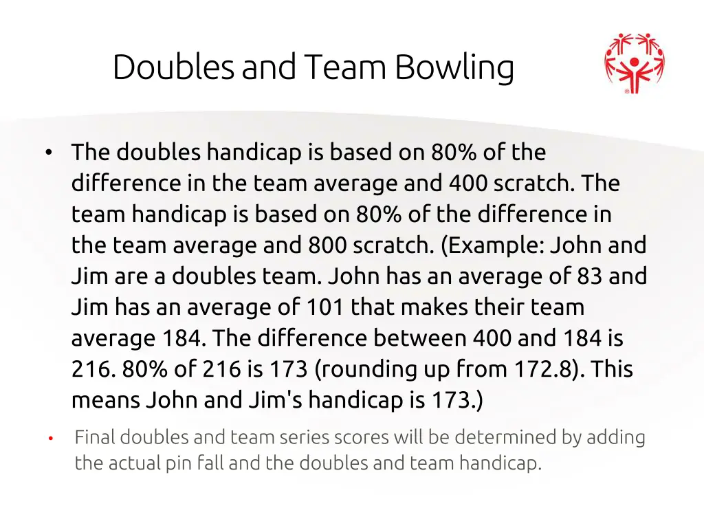 doubles and team bowling