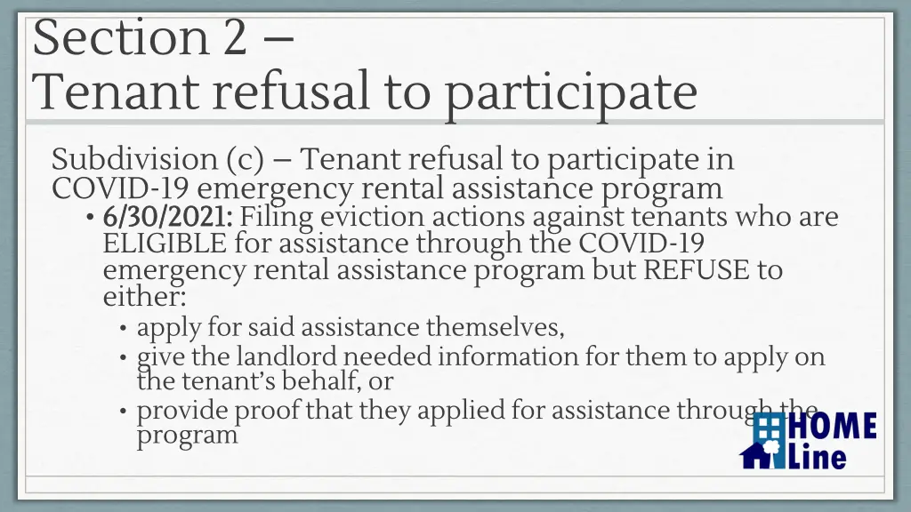 section 2 tenant refusal to participate