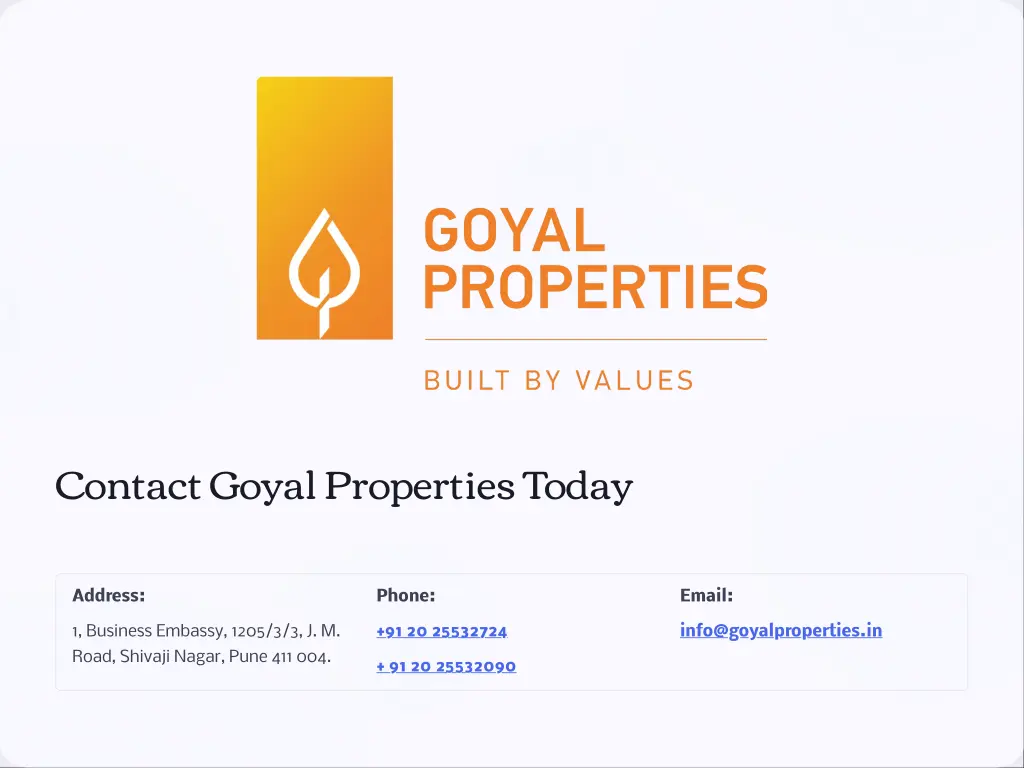 contact goyal properties today