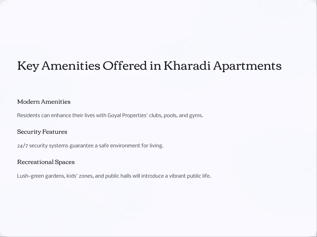key amenities offered in kharadi apartments