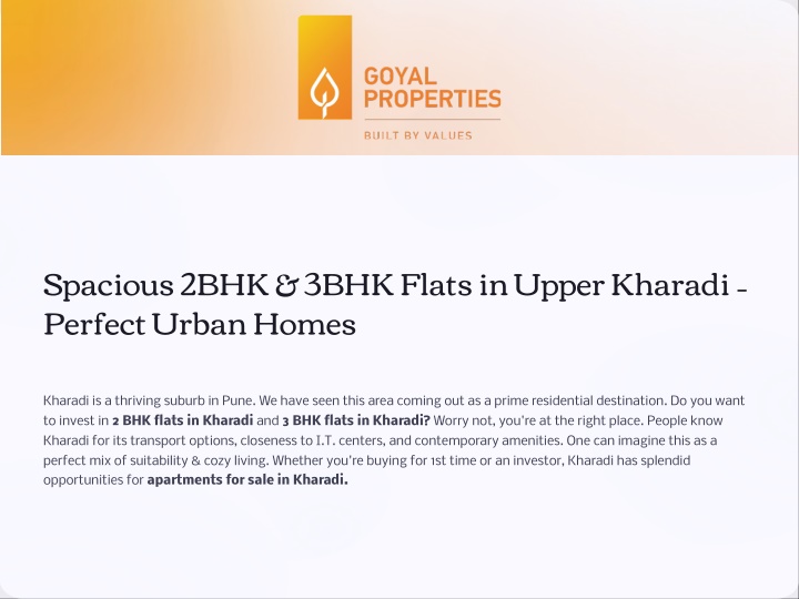 spacious 2bhk 3bhk flats in upper kharadi perfect