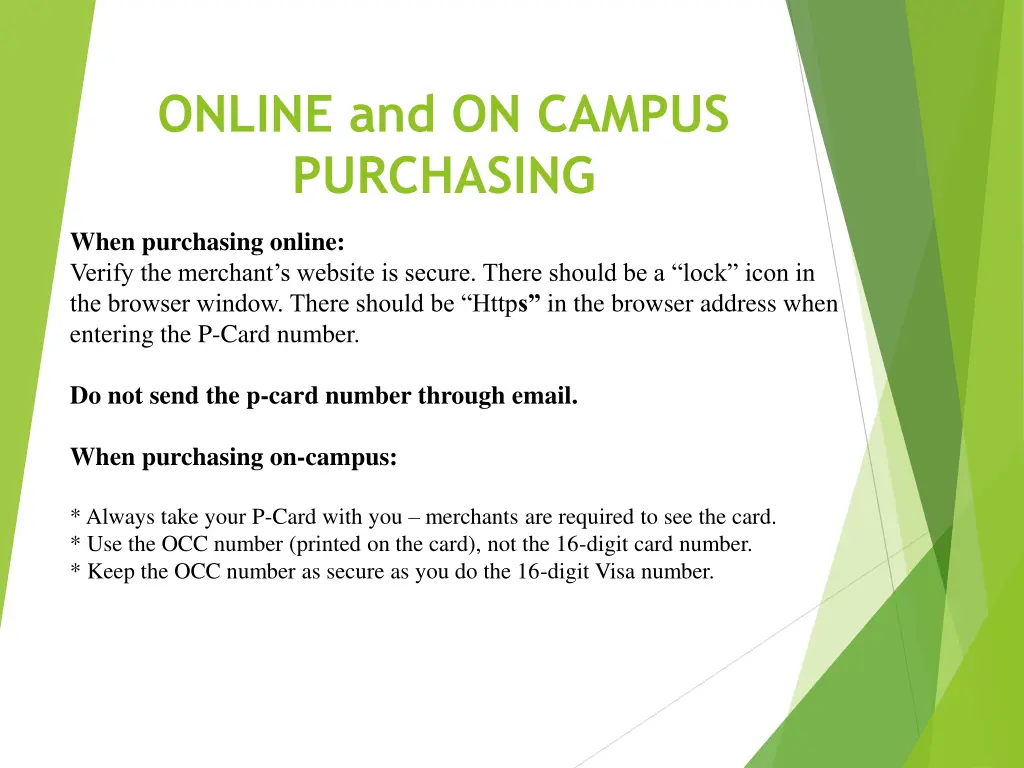 online and on campus purchasing