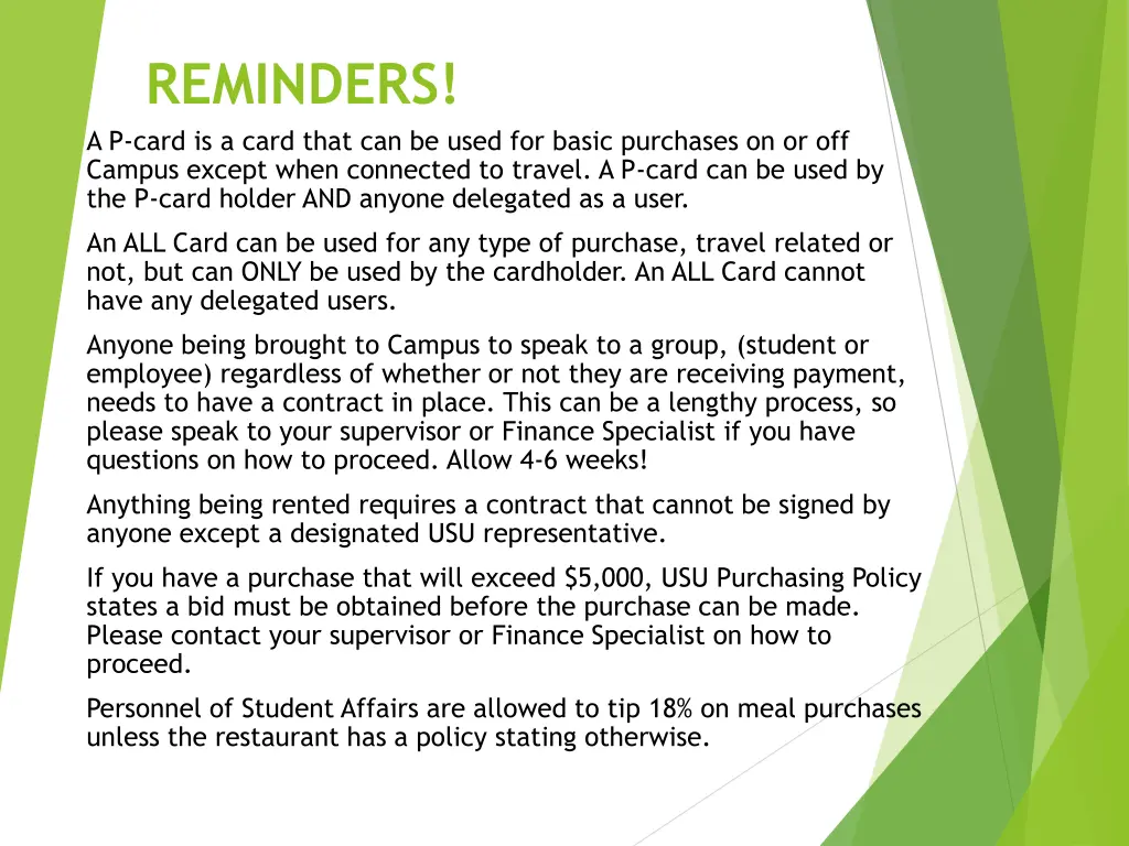reminders a p card is a card that can be used