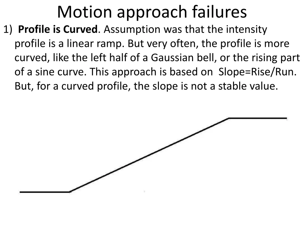 motion approach failures 1 profile is curved