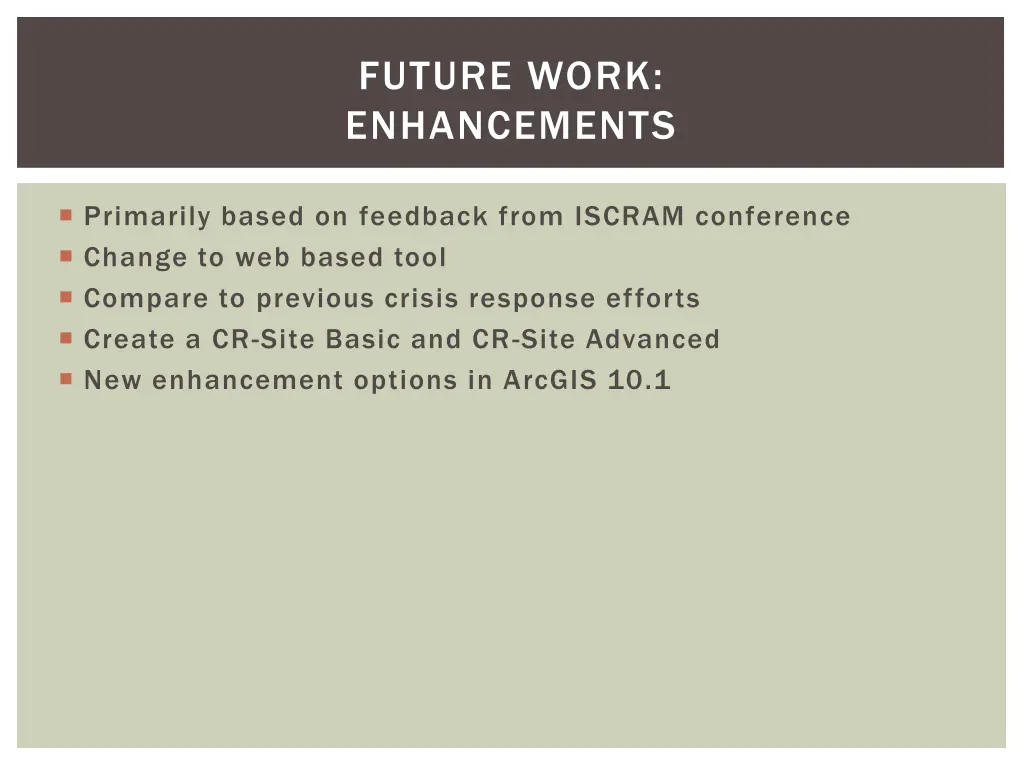 future work enhancements