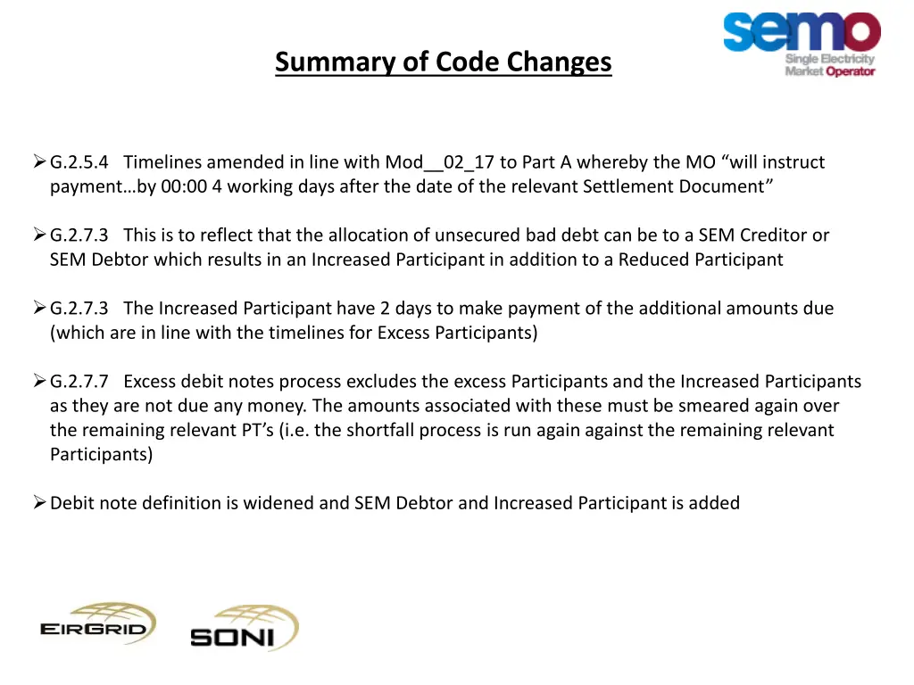 summary of code changes
