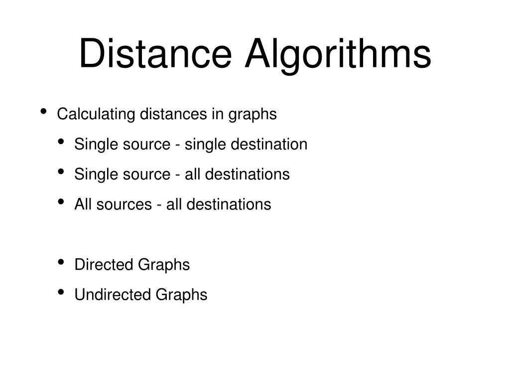 distance algorithms