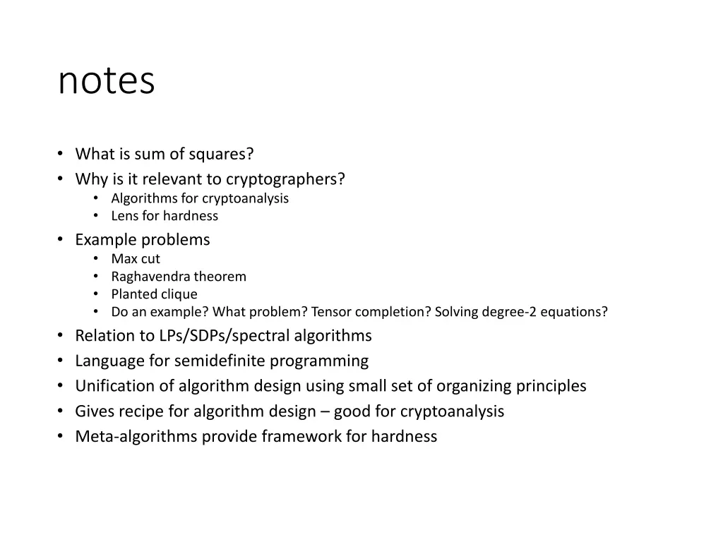 notes
