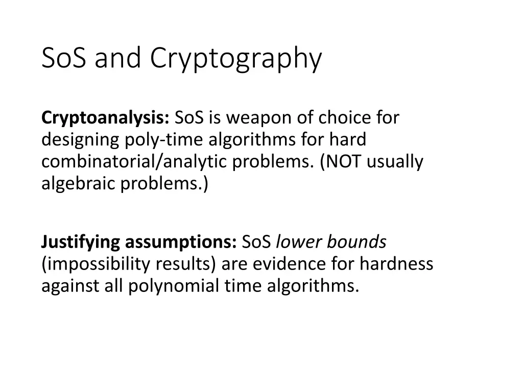 sos and cryptography