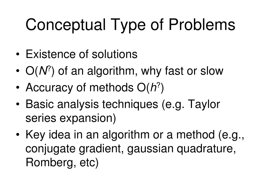 conceptual type of problems