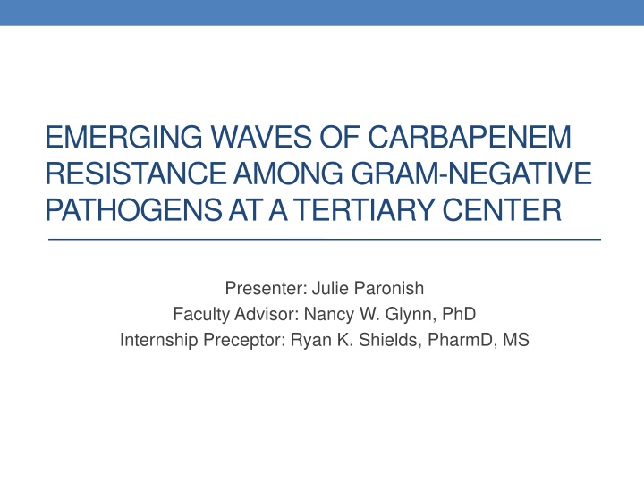 emerging waves of carbapenem resistance among