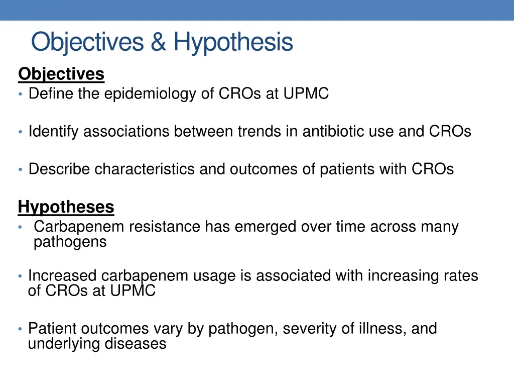 objectives hypothesis objectives define