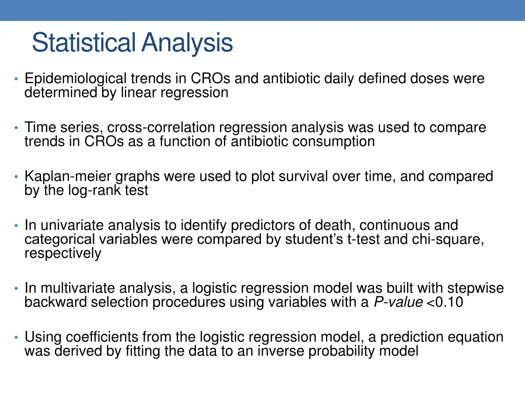 statistical analysis