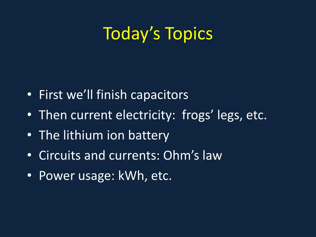 today s topics