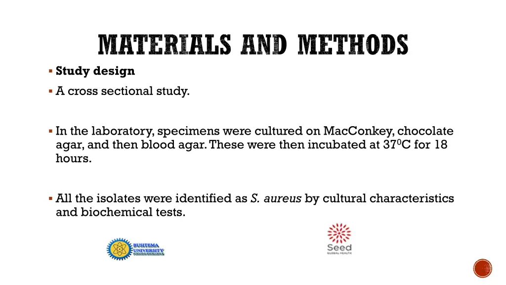 materials and methods study design a cross