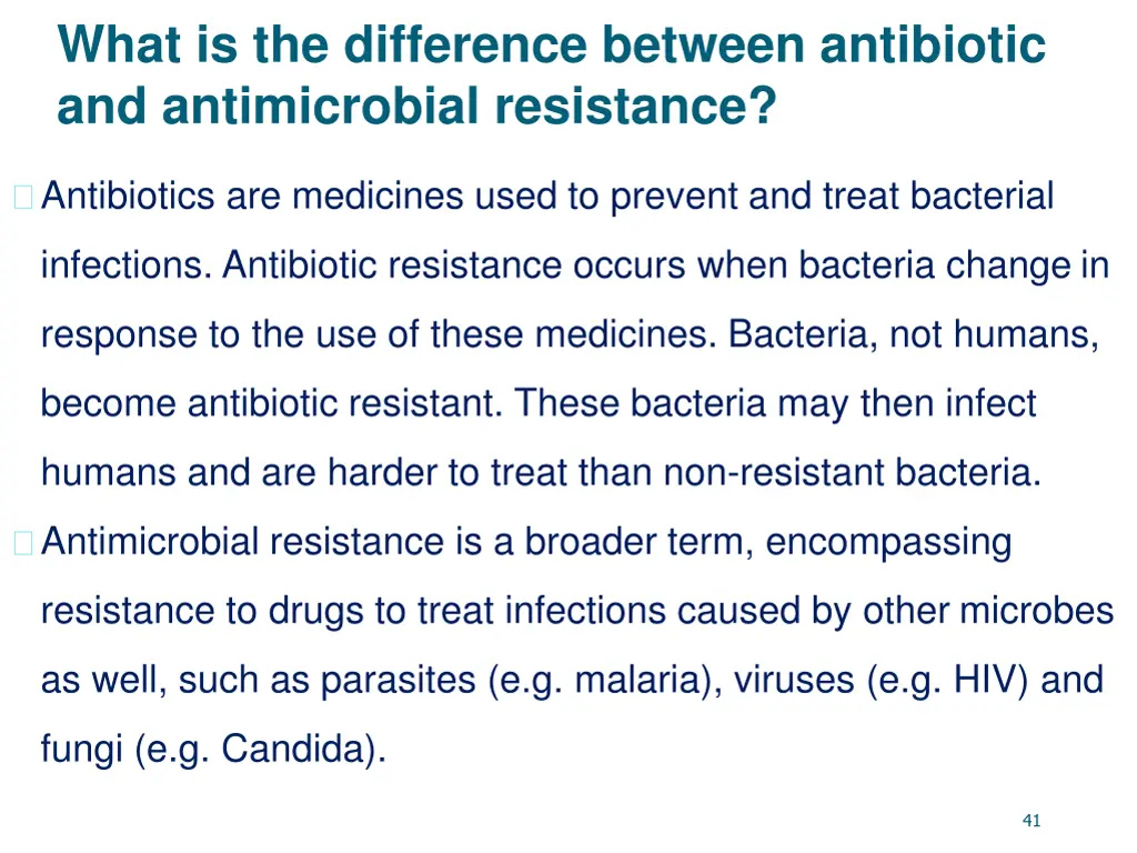 what is the difference between antibiotic