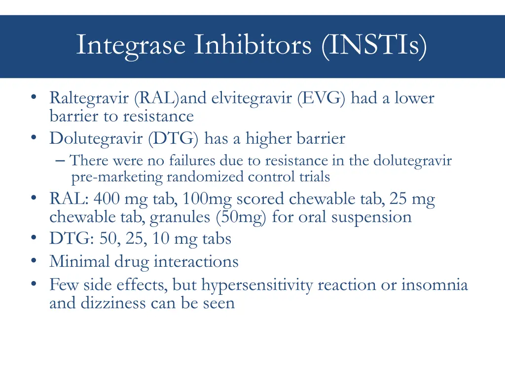 integrase inhibitors instis