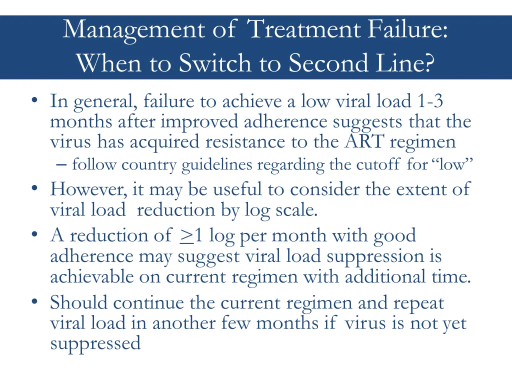 management of treatment failure when to switch 2
