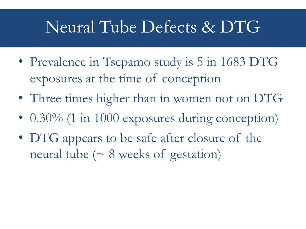 neural tube defects dtg