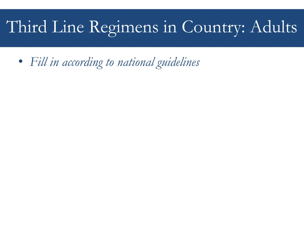 third line regimens in country adults