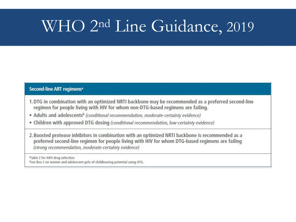 who 2 nd line guidance 2019