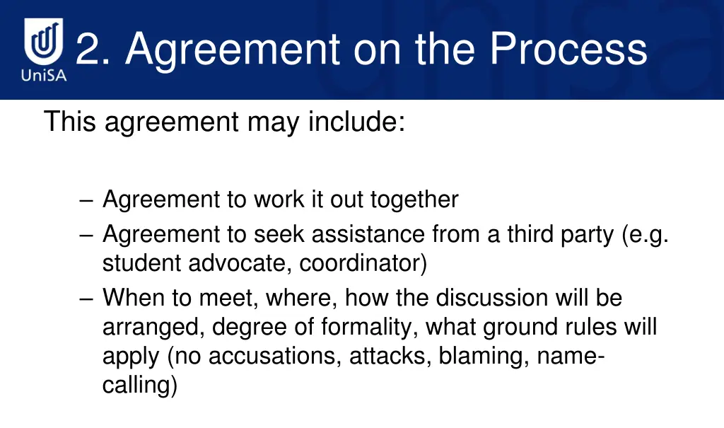 2 agreement on the process