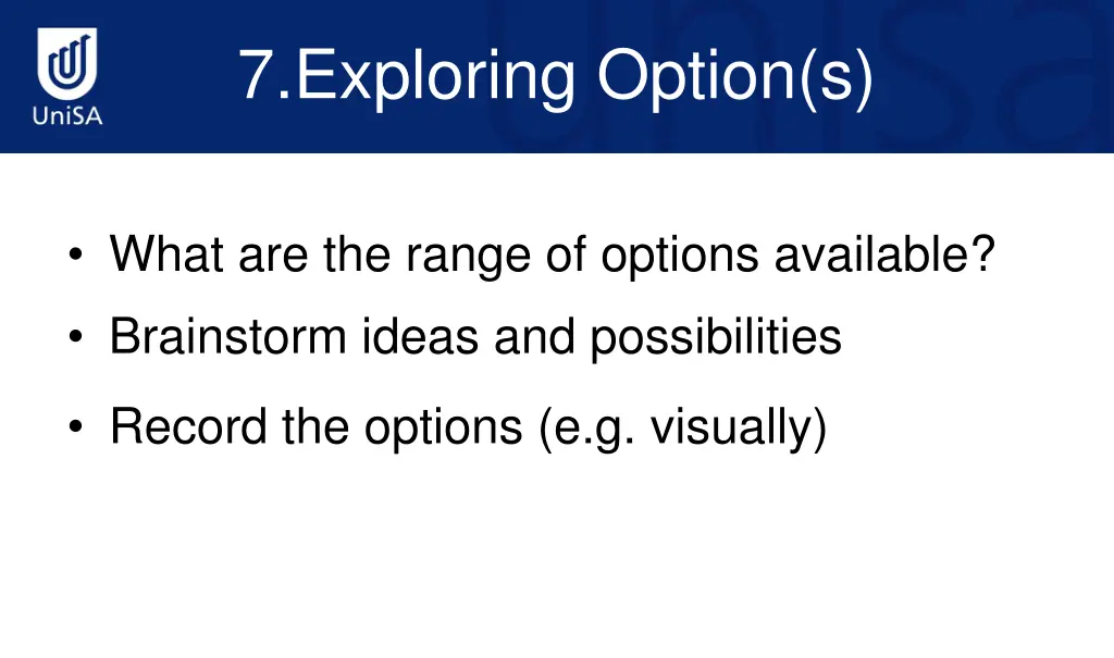 7 exploring option s