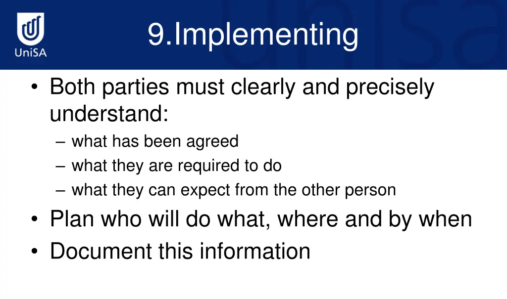 9 implementing