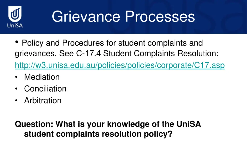 grievance processes