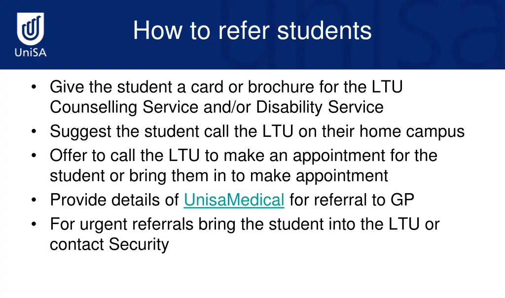 how to refer students