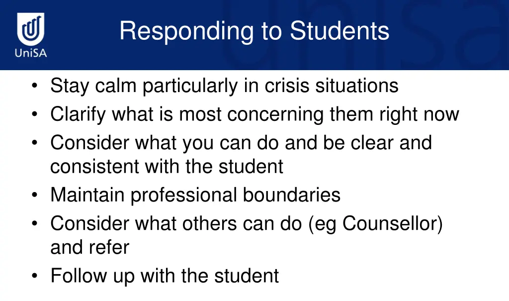 responding to students