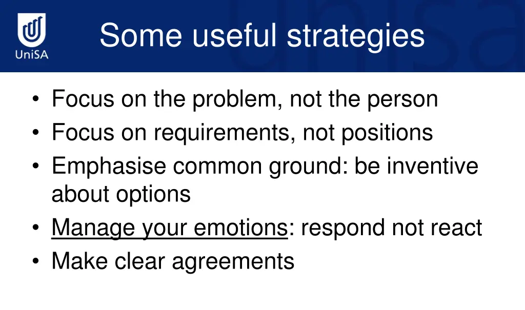 some useful strategies