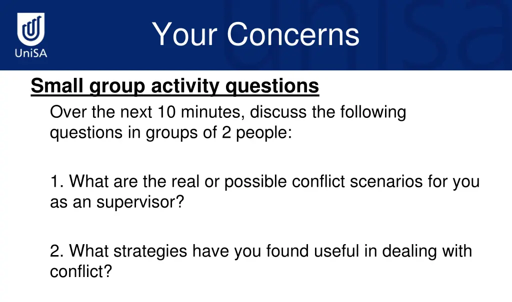 your concerns