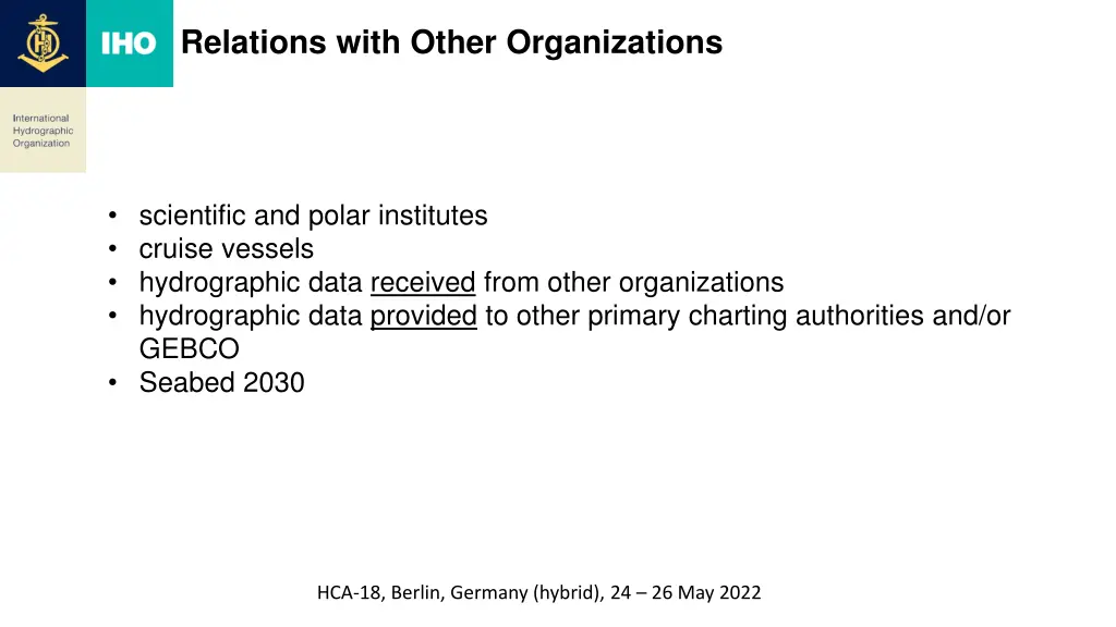 relations with other organizations