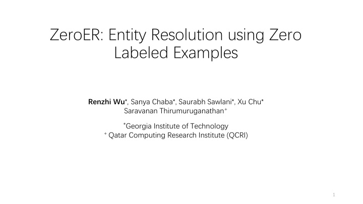 zeroer entity resolution using zero labeled