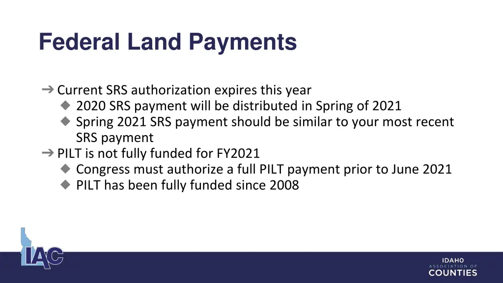 federal land payments