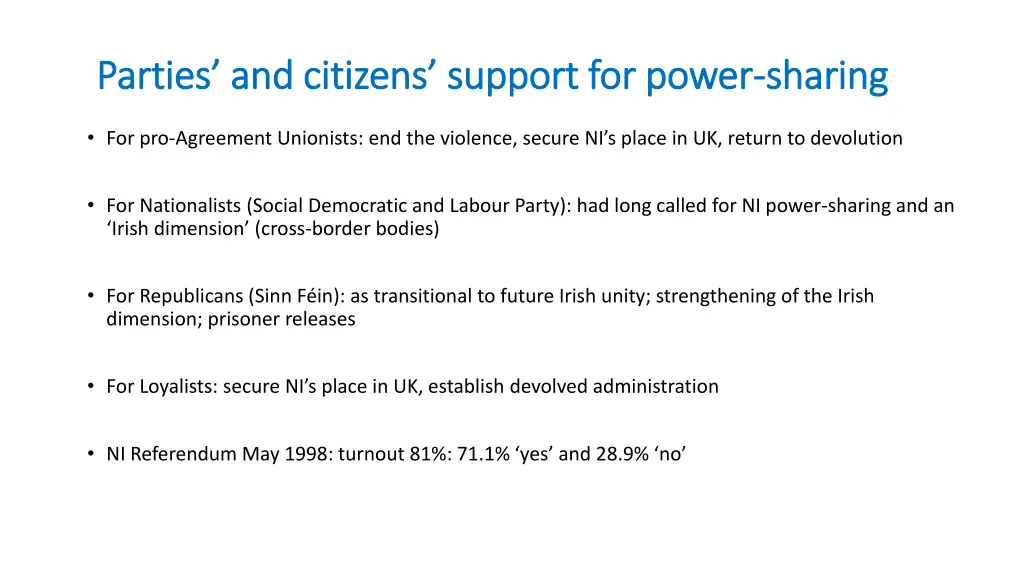 parties and citizens support for power parties
