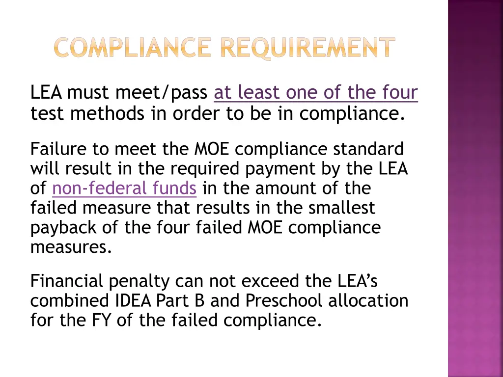 compliance requirement