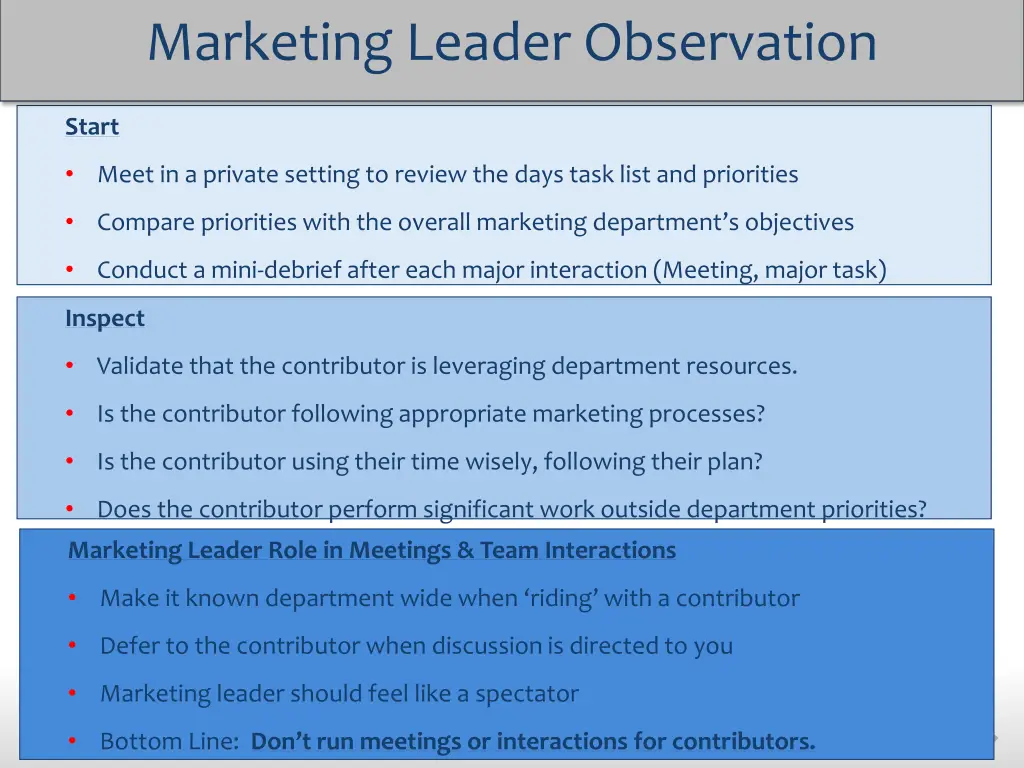 marketing leader observation
