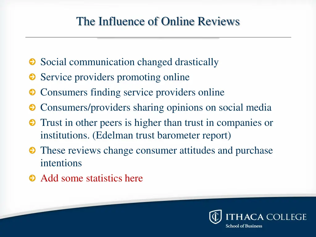 the influence of online reviews