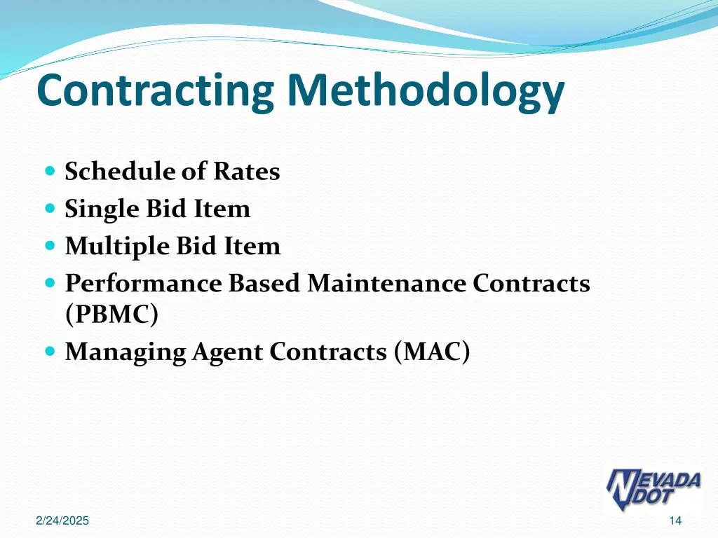 contracting methodology