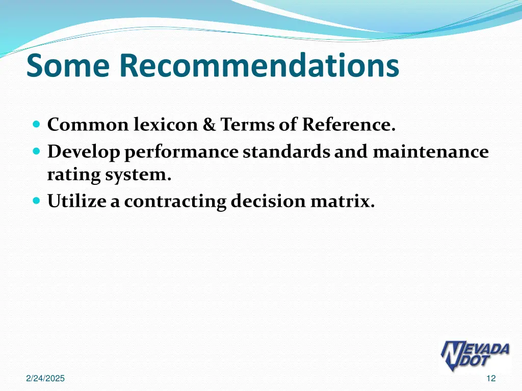 some recommendations
