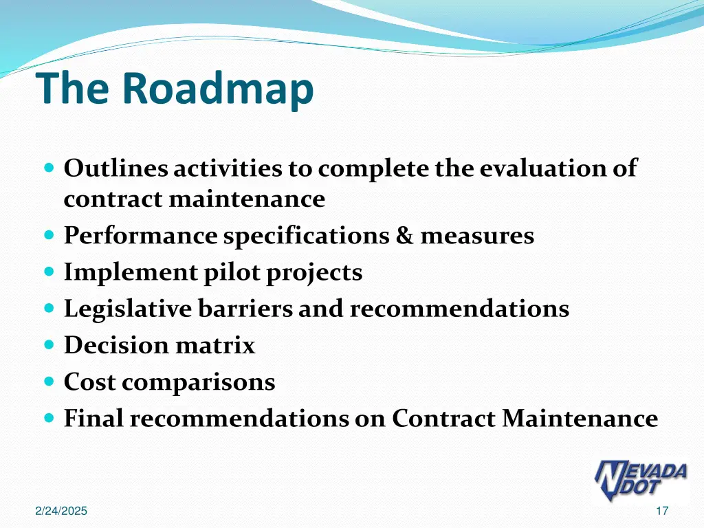 the roadmap