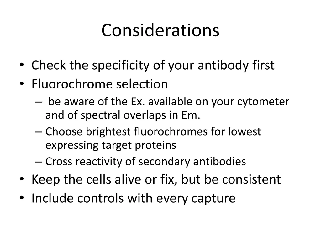 considerations