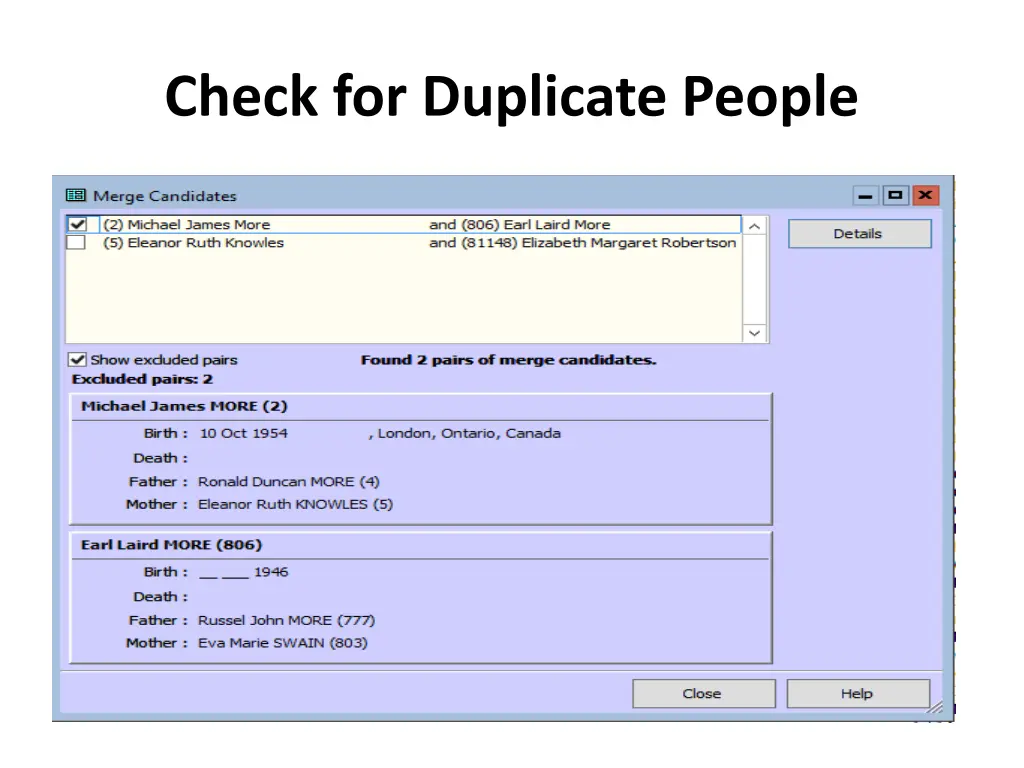 check for duplicate people 2